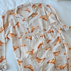 Men's Croissant Pattern Pajama Set